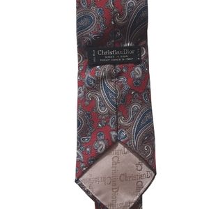 Christian Dior Mens Paisley Silk Necktie